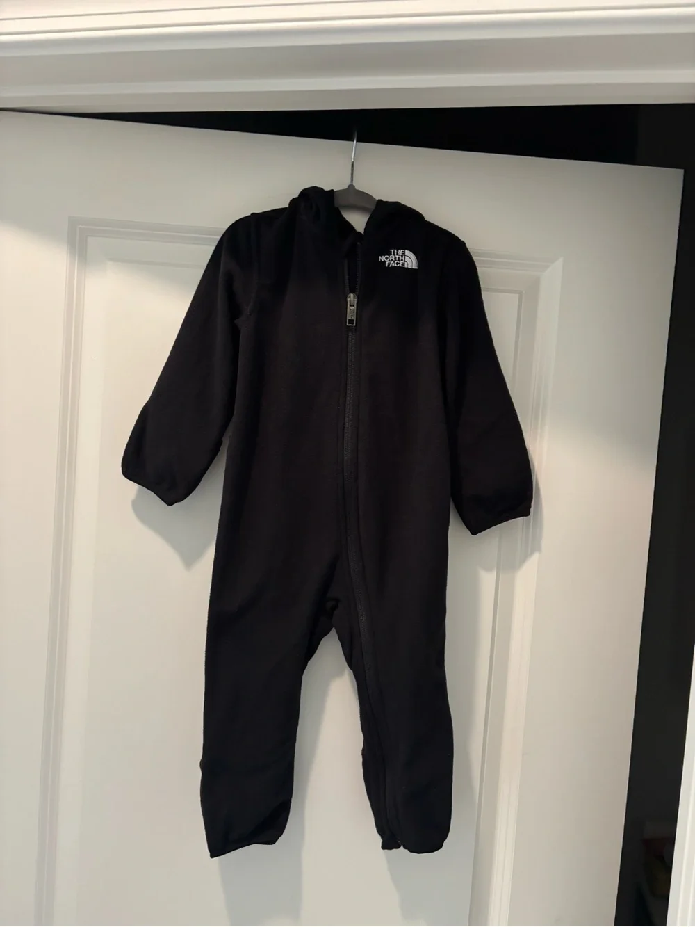 The North Face Black Kids Fleece Hooded One-Piece
